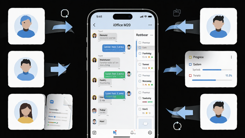 iOffice M20�Ŷ�Э������ʾ��ͼ����������Ϊ�ֻ���Ļ����ʾȺ�����������񿴰岢�в��֣����ֲܷ��Ŵ����Ŷӳ�Ա�ĳ�������ͼ�����ļ������ͷ���Ű����ģ�黯��Ƭʽ��ƣ������ˬ���죬ɫ����ǳ�����ɫΪ����ϸ�ڰ�����Ϣ�����������������ϸ�壬��������