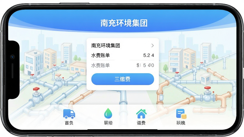 һ���ֻ���Ļչʾ�ϳ价������APP��ҳ���棬����Ϊ��ɫ���������д���ϳ价�������������в�Ϊˮ���˵���Ƭ�ͽɷѰ�ť���ײ�Ϊ�ĸ�����ͼ���������룬����Ϊǳɫ���й�ˮ�����廭����������ˬ��࣬���������ɾ��޶���Ԫ��