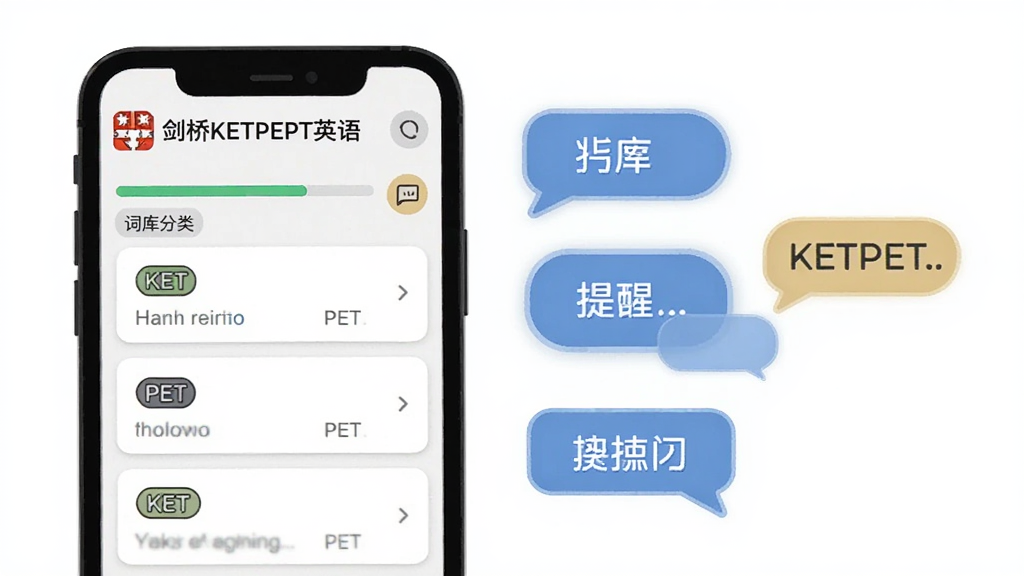 һ�ű��ֽ���KETPETӢ��ּ��ʿ⹦�ܵ�ʾ��ͼ����������Ϊ�ֻ���Ļ�ڳ��ֵĵ��ʿ�Ƭ�б�����Ƭ�ϱ�עKET��PET��ǩ���Ա��н������͸�ϰ����ͼ�꣬����Ϊ���ҷ���������ֻ��Ҳม���������ݣ����Ϊ��ƽ�������Ƽ��磬ϸ�ڰ���