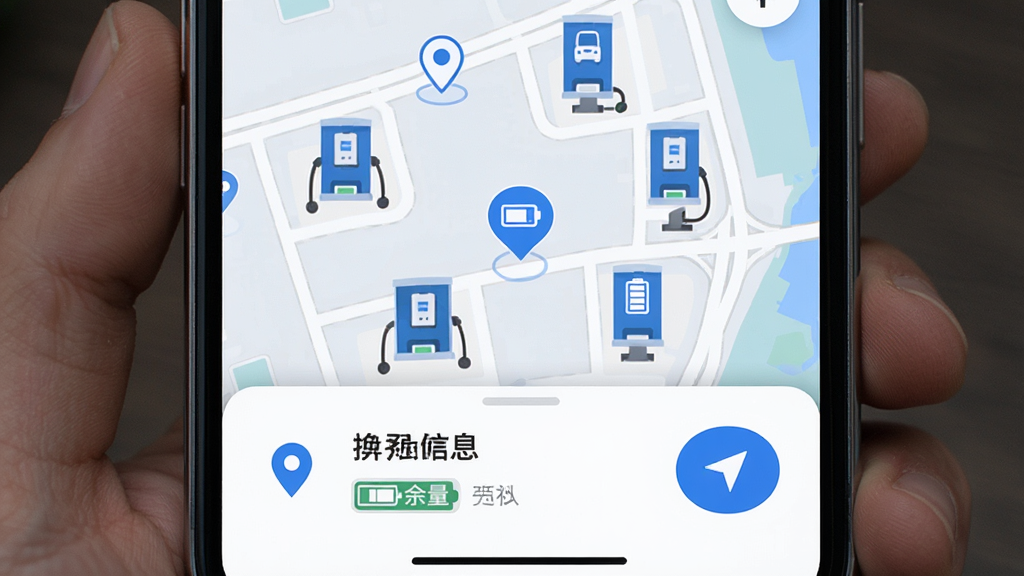 ����Ϊ�ֻ���ͼ����չʾ�������վ��ǵ㣬����Ϊ��ͼռ����Ļ���ײ�����վ����Ϣ��Ƭ���Ű������㼶���������Ϊ��ˬ������ɫ��ƽ����ƣ�ϸ�ڰ�����λͼ�ꡢ���������ǩ��������ť�����ʸ���ɾ��޶���Ԫ��