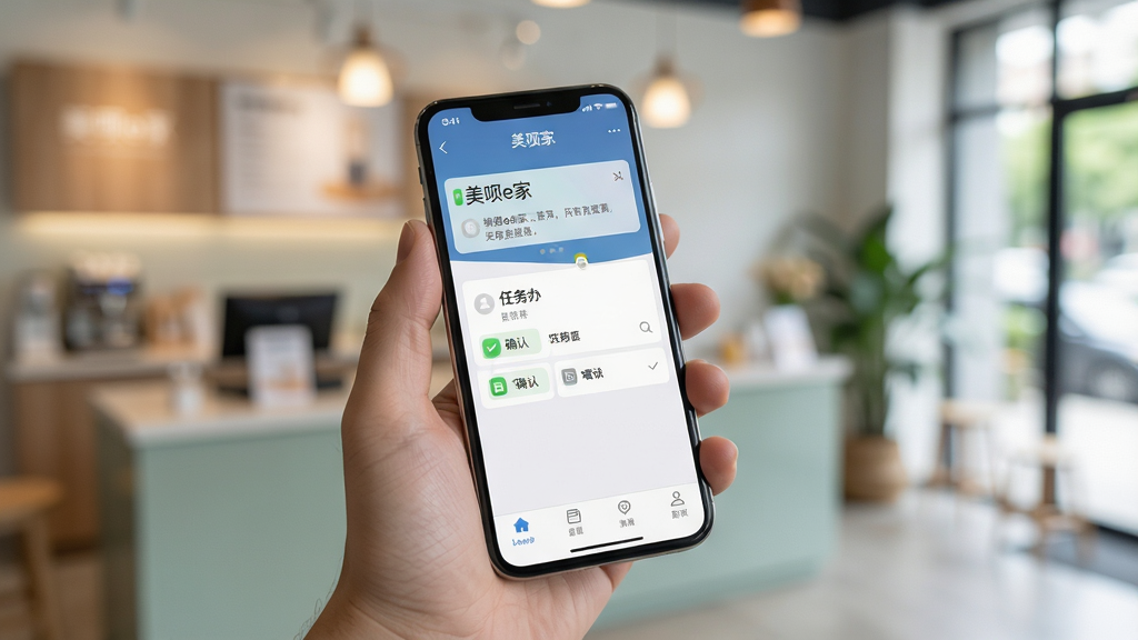 һ�ű����ƶ�Эͬ�칫��ͼƬ������Ϊһֻ���ճ��ֻ�����Ļ��ʾ����e�ҵ���Ϣ֪ͨ������ȷ�Ͻ��棬�������黯���ŵ껷����������дʵ��Ȼ��������ͣ�ϸ��ͻ���ֻ���Ļ���ݣ����������ɾ�