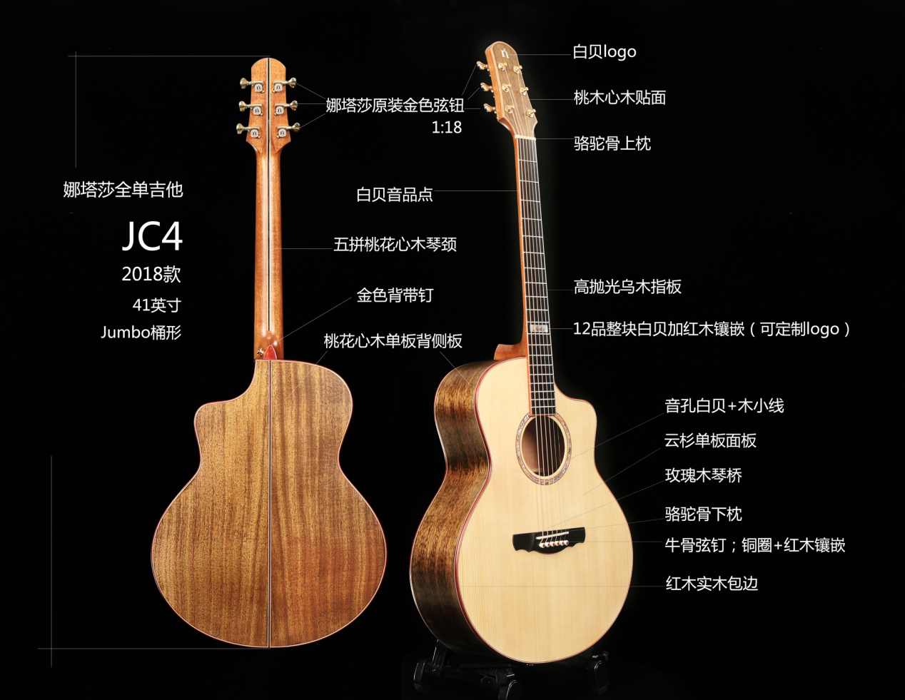 娜塔莎吉他Natasha Guitar入门新手选琴实拍图 各型号外观对比