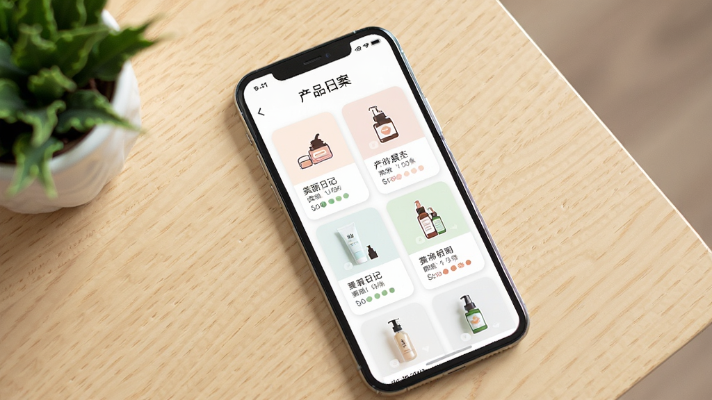 һ��Ӧ�ù���չʾͼ��������չʾ�����ռ�Ӧ�õĲ�Ʒ����ҳ�棬�ֻ���Ļ�������Ŷ��������Ʒ��Ƭ��ÿ�ſ�Ƭ������Ʒͼ���������Ϣ���ֻ�������ǳɫľ�������ϣ��Աߵ�׺������ֲ��������Ȼ����������ϸ�����������ʸɾ�����