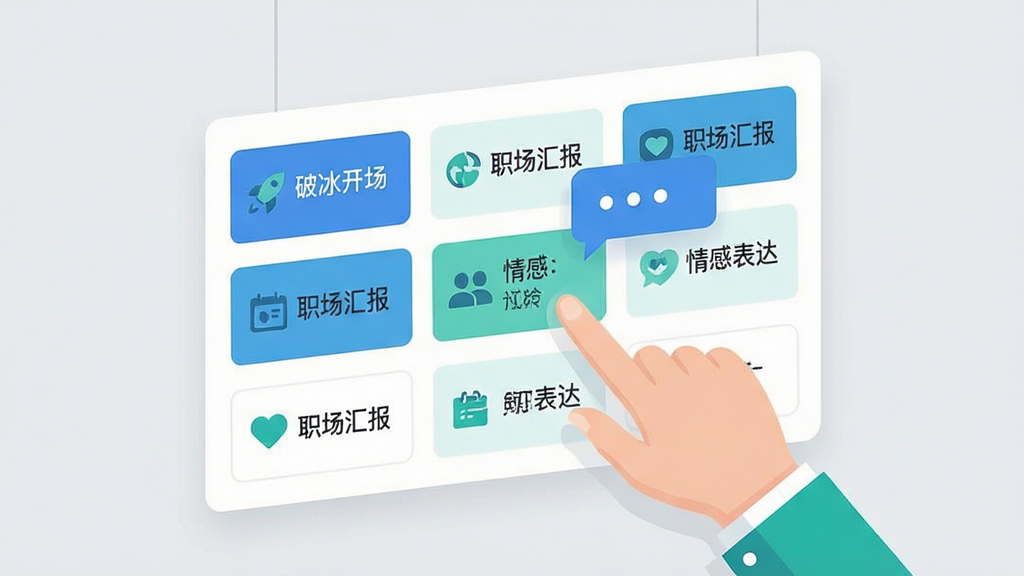 画面主体为一块悬浮的网格状分类面板,面板上排列