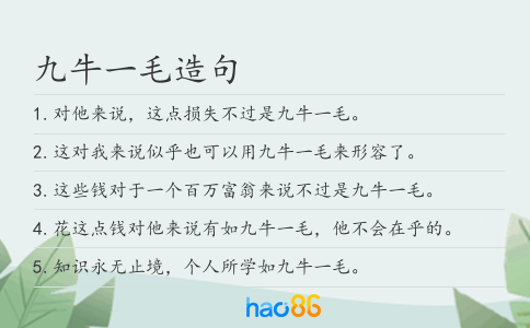 九牛一毛正确用法示例 九牛一毛造句场景图