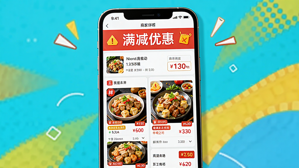 AI����һ�������Żݻչʾͼ����������Ϊ�ֻ���Ļ����Ļ����ʾ�̼�����ҳ�������к�ɫ�Żݺ��д�š������Żݡ����·�Ϊ��Ʒ�б��ͼ۸��ǩ����������ã�ɫ��������ϸ�����������ʸɾ����޶���Ԫ��