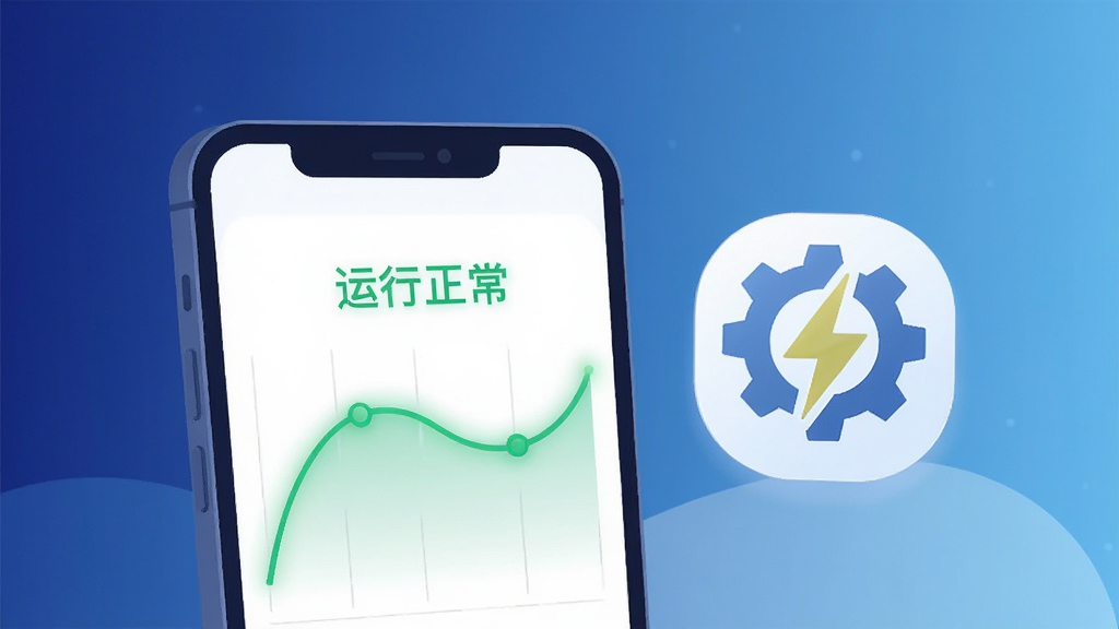 手机屏幕显示应用运行状态面板,面板上有流畅的曲线图和绿色的