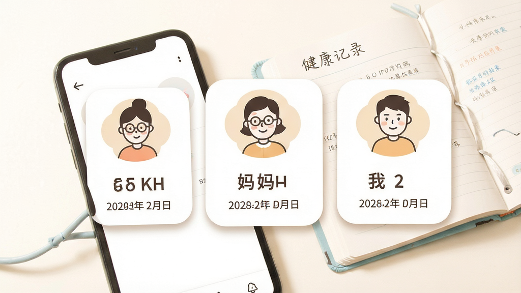 手机屏幕中显示三个并列的用户头像卡片,卡片下方分别标注