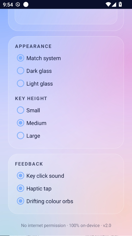 Һ̬��������(Liquid Glass Keyboard)2.0.1 ͸����������