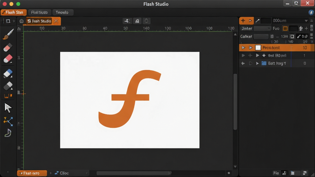 һ��չʾFlash Studio�����������Ԥ��ͼ�����������������Ķ����༭�����������Ϊ�������������ʡ���Ƥ��ѡ���ͷ��ͼ�꣬�Ҳ�Ϊͼ����ʱ������壬�����˵�����ʾ�������ơ�Flash Studio�������������ɫ��������ɫ������ť������ɾ����࣬���Ϊ�ִ���ƽ����ƣ���������ϸ�壬�޶���װ��Ԫ��