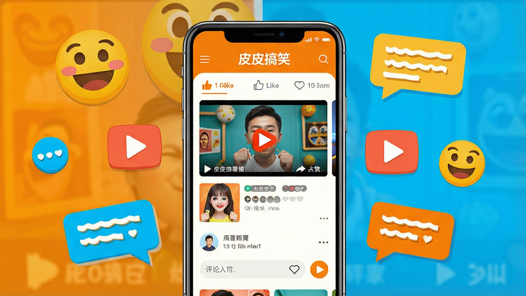 һ�ź��Ӧ��չʾͼ����������Ϊһ�����������ֻ����ֻ���Ļ����ʾƤƤ��ЦӦ����ҳ��������Ц��Ƶ���桢���ް�ť����������ڣ��ֻ���ΧƯ����Ц�����顢���Ű�ť����Ļ���ݵ�Ԫ�أ�����Ϊ�ֻ����С�Ԫ�ػ������ܣ��Ű������죻���Ϊ��ƽ���廭�磬ɫ���ԳȻ�������Ϊ����ϸ�����ֻ��߿���������Ļ���ݲ�η�����Ư��Ԫ�ش�С���䣻���ʸ��塢����ɾ����޶���Ԫ��