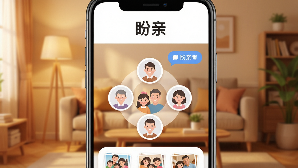 画面主体为一部智能手机屏幕,屏幕中显示一款名为\
