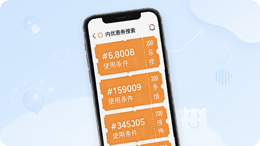 ���ʡǮ�Ż�Ӧ�����Ż�ȯ�������棬��������Ϊ�ֻ���Ļ����Ļ��չʾ���ų�ɫ�Ż�ȯ��Ƭ��ÿ�ſ�Ƭ��ע����ʹ������������Ϊ����ɫ���䣬������¼�࣬ϸ�ڷḻ�������������ɾ�������Ԫ��