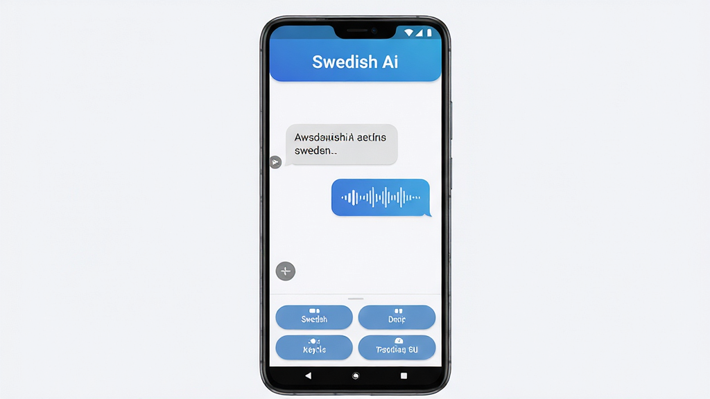 Swedish Ai ����������չʾ������Ϊһ��������׿�ֻ�����Ļ������ʾ�����AI�Ի�ѧϰ���棬�Ϸ�����ɫ����������롰Swedish Ai���������в�Ϊ�Ի������뷢������ͼ�꣬�·�Ϊ���ܰ�ť�Ű棬����Ϊǳ�Ұ�ɫ�����񣬲��־��жԳƣ�ϸ�����������ʸ��壬�ɾ��޶���Ԫ��