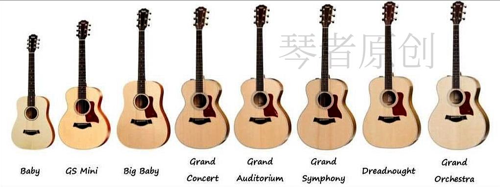 娜塔莎吉他Natasha Guitar不同桶型尺寸对比展示图