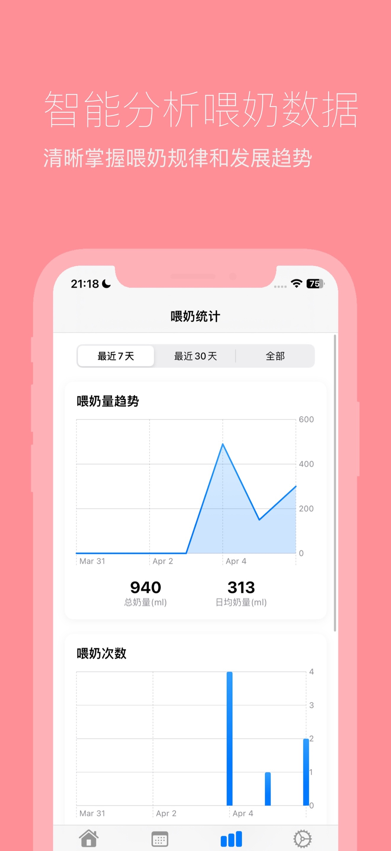 喂奶记录器app安卓版下载 新手爸妈手机记录宝宝喂奶时间工具界面