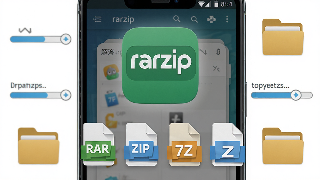 һ��չʾ��׿�ֻ���Ļ�ĿƼ����ͼƬ������������rarzip��ѹ��ר�ҵ�Ӧ��ͼ�������Ԥ����ͼ���·��ڷ���RAR��ZIP��7Z�ȸ�ʽ��ѹ�����ļ�ͼ�꣬��Χ�����Ž�ѹ���������ļ���Ԫ�أ����岼�־��жԳƣ�������ִ���ϸ�����������ʸɾ����壬�޶���װ��Ԫ��
