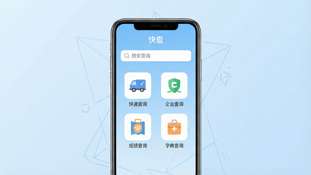 一张展示手机应用界面的产品示意图,画面中央是一部竖屏智能手机,屏幕内显示