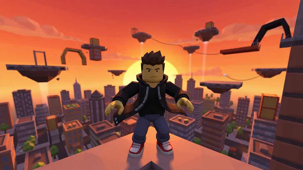 һ��չʾ�ܿ�ǿ��(Roblox)��Ϸ������ĸ����ͼ������Ϊ��ɫվ�ڸ�¥��������У�����������ʱ�ֵĳȺ�ɫ��գ�Զ��������ƽ̨���ϰ�����ֲ��þ��й�ͼ����ɫλ�ڻ�������ƫ�£�����ȫò��Ϊ�������죬������Ϊ�Ͷ����3D��Ⱦ��ɫ���������ͣ�ϸ�ڰ�����ɫ��̬���ƺ�Ʈ�����½ǣ����������������ɾ��޶���Ԫ��