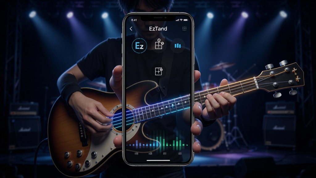 EzTandδ������APP�����棬�������ҷ�����ʾ����������ɫ��̨�ƹ⣬�м���һ�����ֳ��ֻ����࣬������ʾ������ʾ������Ч�����־��У����Ƽ���ʮ�㣬ϸ�ڷḻ�����ʸ��壬�ɾ����޶���Ԫ��
