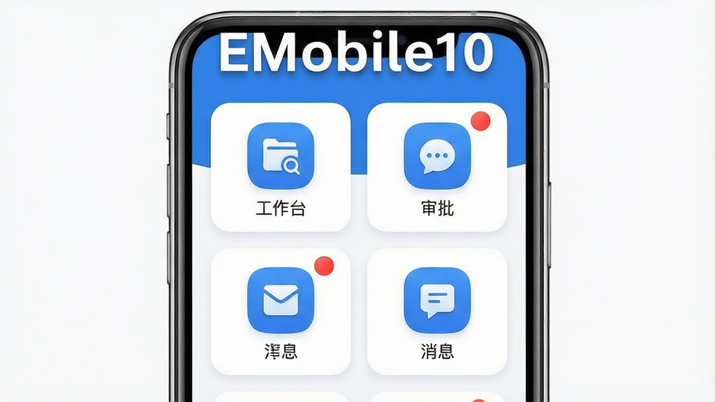 һ��չʾEMobile10�������Ľ����ͼƬ���������ֻ���Ļ����ʾ�����������棬��������̨����������Ϣ��ģ���ͼ�����С����ֲ��þ��й�ͼ����������չʾ����������ڡ��Ű����룬ͼ��Բ��ɫ������ɫ�Ͱ�ɫΪ��������ִ���Լ��ϸ����ͻ����Ϣ���ѵ�С��㣬���ʸ��壬�ɾ��޶���Ԫ�ء�ͼƬ�Ͽɼ����֡�EMobile10����Ϊ���⡣