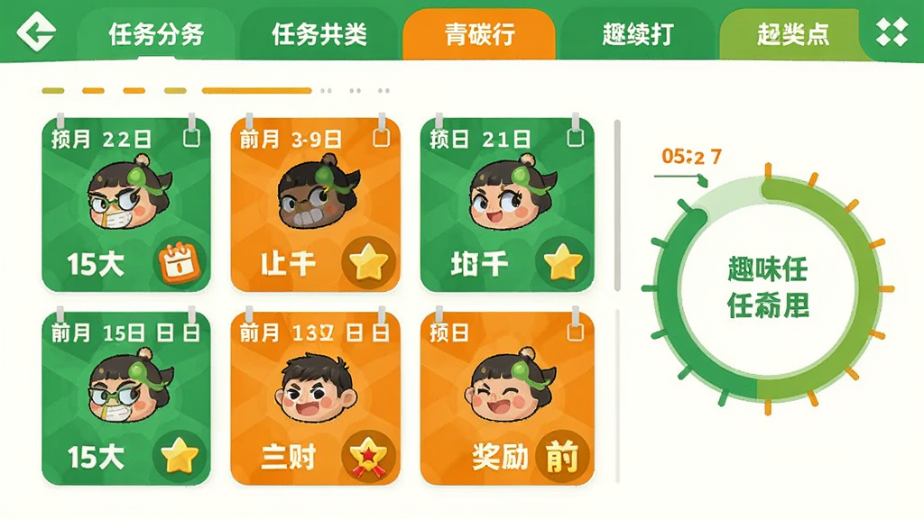 ��̼��Ȥζ������ս���棬����Ϊ�����б��ͽ��Ȼ������ֶ���Ϊ��������ǩ���в�Ϊ����Ƭ�����������죬��ɫ����ɫ�ͳ�ɫ��׺��ϸ�ڰ�������������������ͼ�꣬���������ɾ�