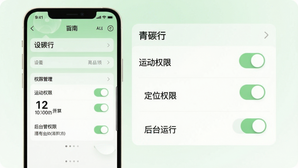 ��̼��ʹ��ָ��ʾ��ͼ������Ϊ�ֻ�App����ҳ�棬����չʾȨ�޹���ѡ������ʵ�ã���ɫ��ǳ��ɫΪ����ϸ�ڰ������˶�Ȩ�ޡ�����λȨ�ޡ�����̨���С��ȿ��أ������������ɾ��޶���Ԫ��