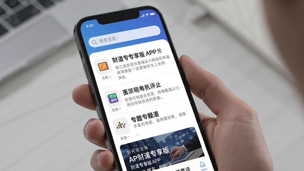 ���壺�Ƶ�ר����APP��Ѷҳ�棬�ֻ���Ļ��ʾ�����б���ר�ⱨ�������֣��б�ʽ�Ű棬�Ϸ������������Ű棺�����׶������������Ѷ���ϸ�ڣ�ÿ�������б����ժҪ������Сͼ�꣬���ʣ����壬�ɾ����޶���Ԫ��