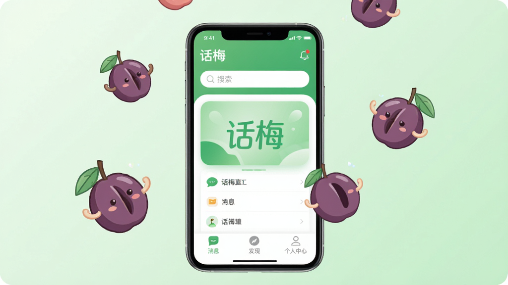 ����������һ��������Ļ�������ֻ�����Ļ����ʾ��÷App�������棬���������µ���ɫ�Ͱ�ɫΪ��ɫ���������С���÷�����������������·������š���Ϣ���������֡������������ġ��ȵײ�����ͼ�ꡣ�ֻ���ΧƯ���ż��Ż�÷��ʵ�Ŀ�ͨ���󣬱����ǵ��ŵ�ǳ��ɫ���䣬�������Լ�ִ��������������ɾ��޶���Ԫ�ء�