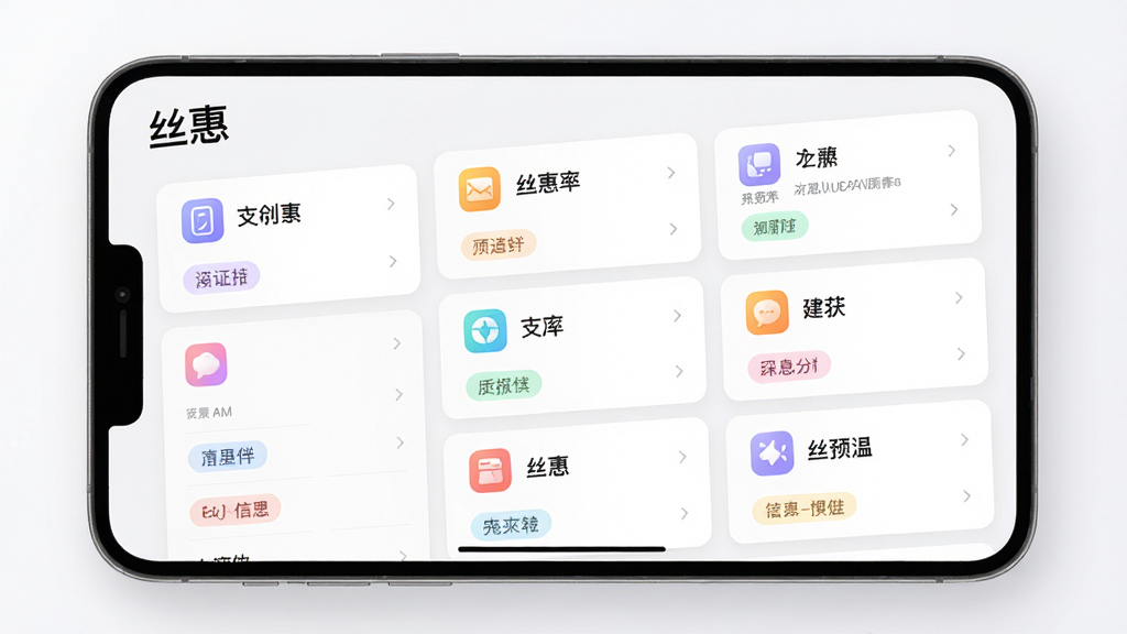 现代感信息聚合界面预览图,主体为丝惠App的屏幕截图,展示多个分类信息卡片整齐排列,布局采用网格结构,排版疏密有致,风格干净明亮,细节包含分类图标与彩色标签,画质高清,整体氛围专业且整洁,文字显示“丝惠”Logo