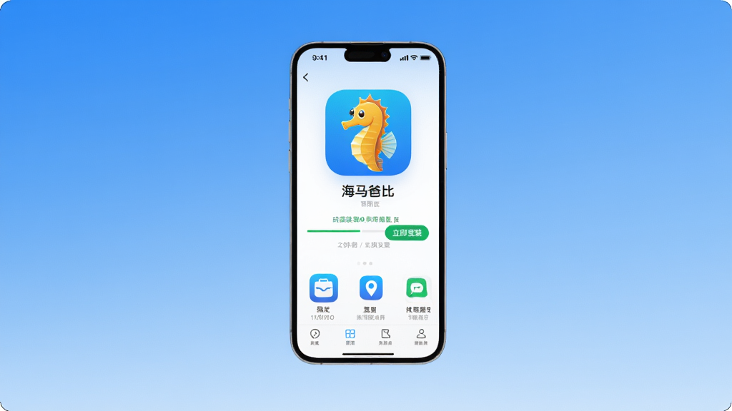 ��������Ϊ�����ֱ�APP�İ�װ���棬�ֻ���Ļ����ʾ�������ֱȡ�ͼ��͡�������װ����ť������Ϊ������ɫ���䡣���ֲ��þ��й�ͼ���ֻ�ģ�������ڱ���֮�ϣ�������ɾ�������ϸ�ڰ�����װ�������ͽ����ϵĹ���ͼ�꣬���ʸ���ɾ����޶���Ԫ�ء�
