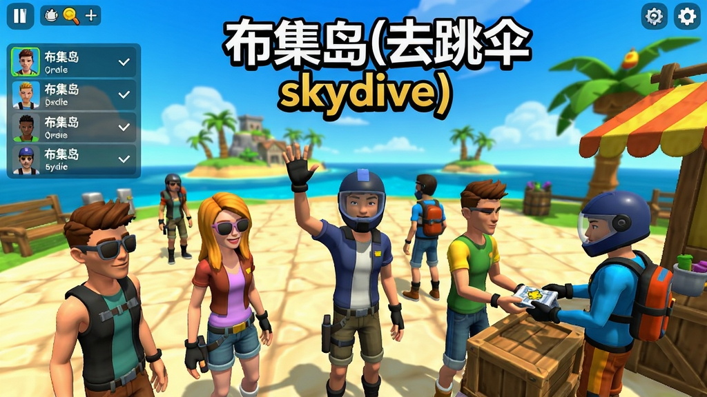 ������(ȥ��ɡskydive)��Ϸ���罻������ͼ�������ҽ�ɫ�ڵ���㳡�Ͼۼ�����������ڻ��֣�������ڽ��ף��������Ͻ���ʾ�����б��������Χ���֣�ͻ����Ϸ���ơ�������(ȥ��ɡskydive)����ɫ�������������������޶���Ԫ��