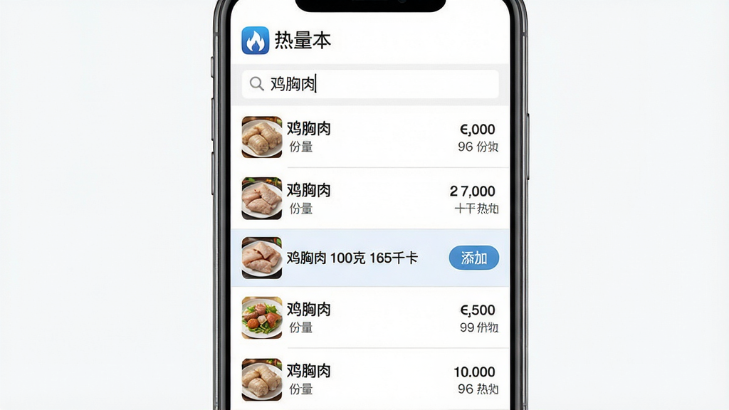 ���壺������APP��ʳ���������棬�����������롰�����⡱���·��г�����ƥ������ÿ�����Ϊʳ������ͼ���Ҳ�Ϊ������ֵ�����֣��ֻ��������У�����Ϊ��ɫ������Ϊ���������·�Ϊ�б����Ű棺��������ʾ����������ͼ�꣬�б����������У�ÿ��������ơ���������������񣺼���ƽ��ǳ��ɫ�ָ��ߡ�ϸ�ڣ���������и�����ʾ�������� 100�� 165ǧ���������С����ӡ���ť�����ʣ����壬�ɾ����޶���Ԫ�ء�
