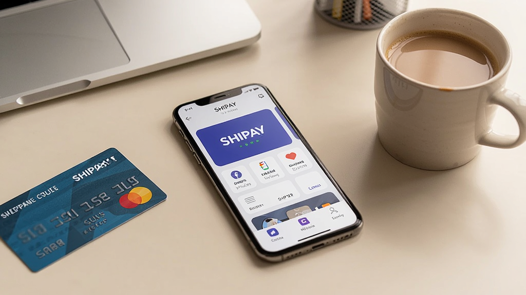 չʾSHIPAYʹ�ó���������Ϊһ�������ֻ�ƽ���������ϣ���Ļ��ʾSHIPAY�����棬�Ա߷���һ�����п���һ�����ȣ�����Ϊ��Լ�칫���������Χ��ܰ����ͼ��Ȼ���������������дʵ���޶���Ԫ��