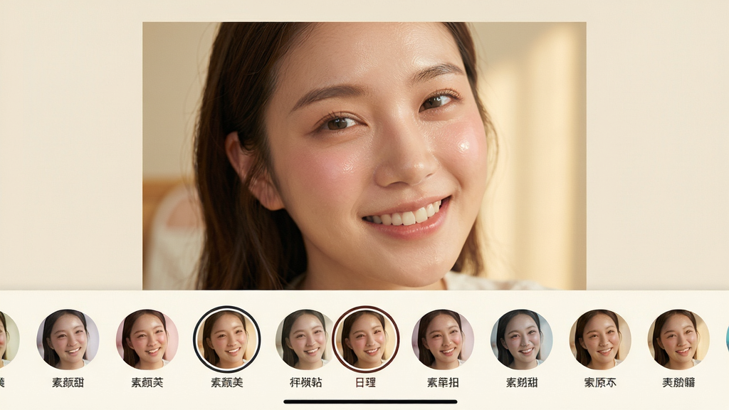 ���壺������������˾�ѡ����棬�ײ����ж���˾�����ͼ����ǰѡ�е��˾�ʹԤ����Ƭ������͸���ӷ硣���֣��Ϸ�ΪԤ����ͼ���·�Ϊ����������˾��б����Ű棺�˾�ͼ��ΪԲ�Σ��������Ʊ�ǩ����ǰѡ�����и�����ߡ����ʱ����־�磬����Ϊǳ��ɫ������ůɫ���ƹ⡣ϸ�ڣ�Ԥ����Ƭ�е�Ů��Ц����Ȼ����ɫ�����й��󡣻��ʣ��������ȣ��ɾ����޶���Ԫ�ء�