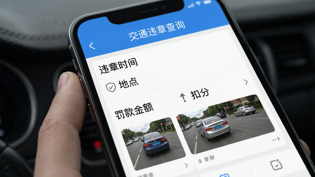 չʾ����ͨΥ�²�ѯ��APP��Υ������ҳ��ҳ�����Υ��ʱ�䡢�ص㡢������۷ֺ�Υ����Ƭ����ͼ����Ϣ�������룬��������������ɾ�������ϸ��