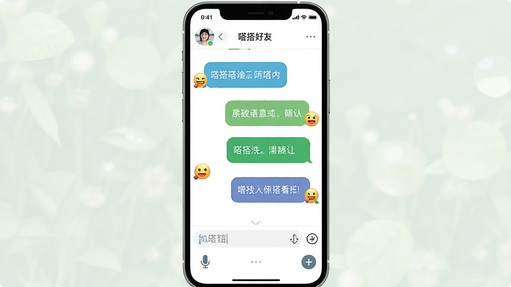 ���壺઴�������棬��Ļ����ʾ�Ի����ݡ�����ͼ�������򡣲��֣��ֻ��������Ի��б����ϵ������С��Ű棺�����������Ҷ��룬ɫ���������ԡ����������Ȼ�������罻�������ԡ�ϸ�ڣ�������ʾ��ϵ�����ơ�઴���ѡ����ײ�����˷�ͼӺ�ͼ�ꡣ���ʣ��ɾ����޶���Ԫ�ء�