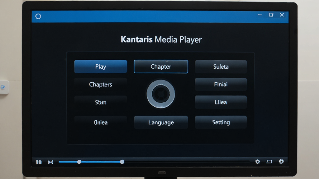 ������Ļ���������Ӱ�˵����棬����ΪKantaris Media Player �������Ĺ��̲˵����������š��½�ѡ���������õȰ�ť�������������Ű���������רҵ��ϸ�����ֲ˵��������ܣ����������ɾ��޶���Ԫ��