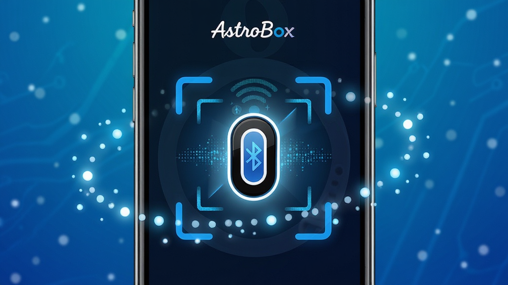 AstroBoxһ�����ӹ���ʾ��ͼ���ֻ���Ļ��ʾ����ɨ�趯������Χ�й�㻷�ƣ��ֻ�ͼ������Ļ������˸������Ϊ����ɫ�Ƽ����������������޶���Ԫ��