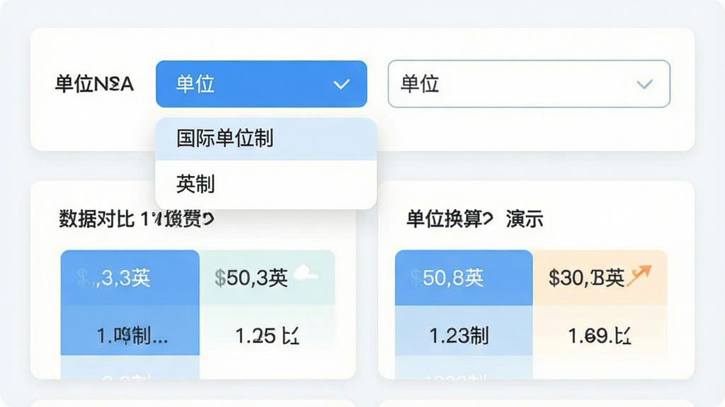 ���壺��λ�л������˵��������Զ�������ʾ�����֣��Ϸ�Ϊ��λѡ�������·�Ϊ���ݶԱȿ�Ƭ���Ű棺�˵�չ��״̬����Ƭ�������С����������������ƽ����ơ�ϸ�ڣ��˵�����ʾ�����ʵ�λ�ơ���Ӣ�ơ�ѡ���Ƭ�������л��仯�����ʣ��������ɾ����޶���Ԫ�ء�