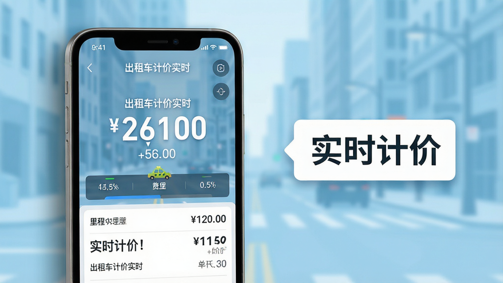 ���壺һ�������ֻ���Ļ����ʾ���⳵�Ƽ�ʵʱӦ�õ����н��棬��Ļ���������ļƼ����֡���̱��ͷ�����ϸ�����֣��ֻ�����ƫ���Ҳ����״�������ʾ�۸��ǩ��ʵʱ�Ƽۡ����Ű棺�����࣬���ִ����Ŀ������Ϊǳ��ɫ���нֵ�ģ��ͼ�����дʵ���ƽ����ϣ��ִ��Ƽ��У�ɫ��������ϸ�ڣ���Ļ�����������ɼ������С����⳵�Ƽ�ʵʱ���������ֻ���Ե�������Ӱ�����ʣ�4K���壬�ɾ����޶���Ԫ�ء�