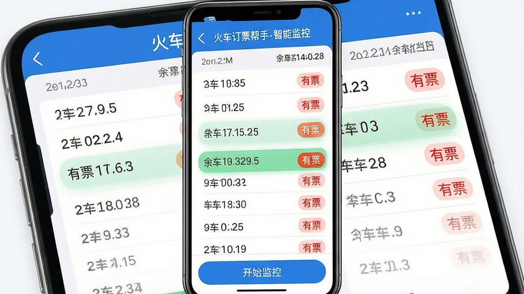���壺�ֻ�����չʾ���𳵶�Ʊ���֡���Ʊ����б������������복����Ϣ�����֣��б�������������ʾ��Ʊ���Ρ��Ű棺�����������򣬺�ɫ��ǡ���Ʊ������񣺽�����������ϸ�ڣ���Ļ������ʾ���𳵶�Ʊ����-���ܼ�ء����ײ��С���ʼ��ء���ť�����ʣ����壬�޶���Ԫ�ء�