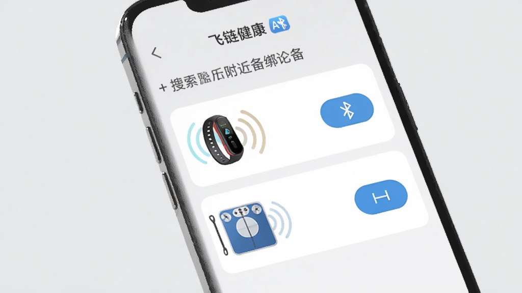 չʾ��������APP���豸�󶨽��棬�ֻ���Ļ����ʾ�����������������豸���б����г������ֻ�����֬��ͼ�꣬ÿ���豸�������Ӱ�ť������Ϊǳ��ɫ���������࣬ͻ���豸���ӹ��ܣ���������