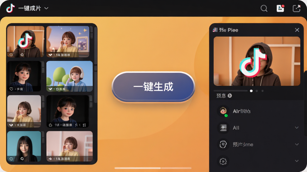 ��������ΪAI������һ����Ƭ���ܲ������棬�м���һ�����ɰ�ť����Χ�ֲ����زĿ��Ԥ�����ڣ�����Ϊůɫ�������ּ��У�ͻ����ť�����Ϊ���ﻯ���ƽ����ϣ������������ɾ��޶���Ԫ�ء�