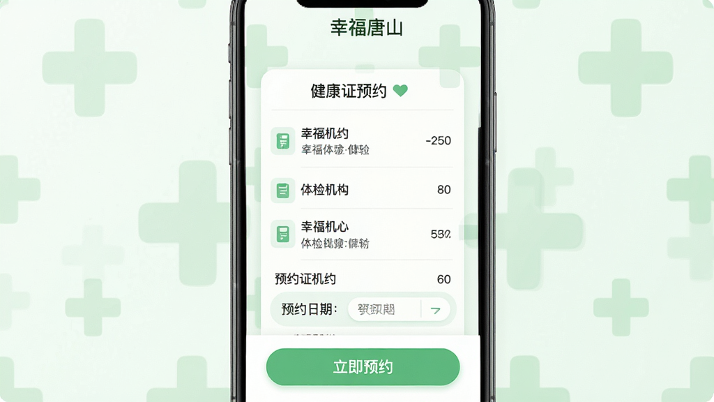���壺�Ҹ���ɽAppҽ�ƽ���������棬��ʾ������֤ԤԼ��ҳ�棬�����������б���ԤԼ����ѡ���������֣��ֻ���Ļ���У�����Ϊ����ɫʮ��ͼ��װ�Σ�������͡��Ű棺��Ϣ�б���������ť��Ŀ��ɫ���԰�ɫ����ɫΪ�����������ҽ�Ʒ磬Բ�ǿ�Ƭ��ơ�ϸ�ڣ���Ļ�Ϸ��С��Ҹ���ɽ���������·��С�����ԤԼ����ť�����ʣ��������ȣ��ɾ��޶���Ԫ�ء�