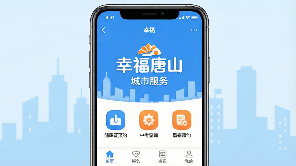 ���壺�ֻ���Ļչʾ�Ҹ���ɽApp�����棬��������ҳ���������񡱡�����Ѷ�������ҵġ��ȵײ���ǩ����������Ŀ��ʾ���Ҹ���ɽ��LOGO�������з������������֣��ֻ��������У�����Ϊ����ɫ��������߼�Ӱ���������������Ű棺����Ԫ���������룬ͼ��Բ�����������ֱ�ǩ�׶�����񣺱�ƽ����ƣ��ִ���ǿ��ɫ��������Ϊ�������Գ�ɫ��׺��ϸ�ڣ���Ļ����ʾ����֤ԤԼ���п���ѯ��ͼ�꣬�Ϸ�״̬����ʾʱ�����źš����ʣ�������Ⱦ���ɾ��޶���Ԫ�ء�