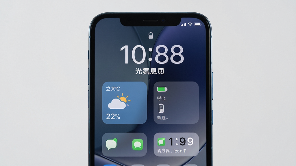 光氪息屏显示,实时信息聚合功能,手机息屏界面展示时间、日期、天气、电量、通知图标等丰富信息,布局清晰,信息排列有序,主体为手机屏幕正面,风格简洁实用,细节精致,画质高清,干净无多余元素