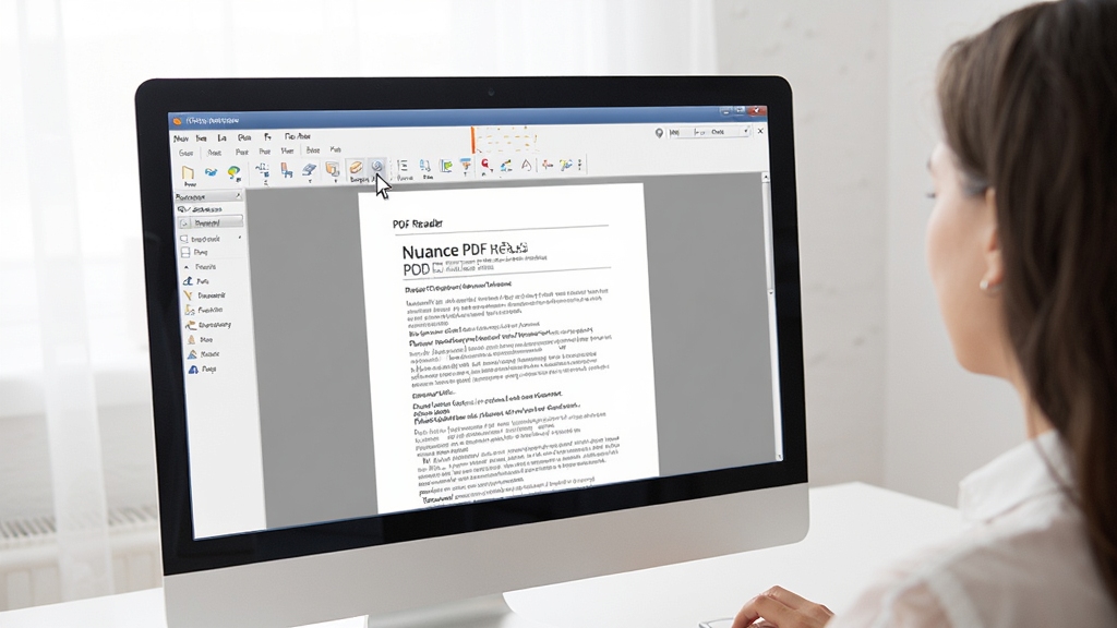 չʾ�û����ڵ�����ʹ��Nuance PDF Reader�Ķ�PDF�ĵ��ĳ�������Ļ����ʾ�������棬�ĵ��������������ָ��ָ�򹤾�������Χ�����������������ɾ����޶���Ԫ��