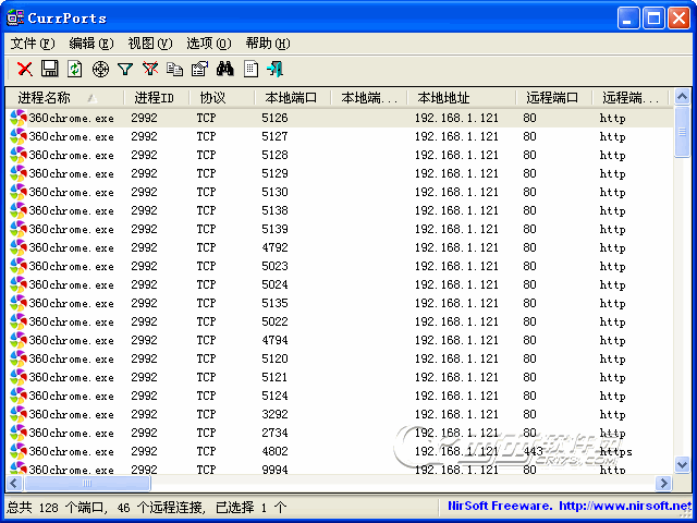 CurrPorts网络端口连接查看器2.80 免费版 CurrPorts网络端口连接查看器2.80 免费版