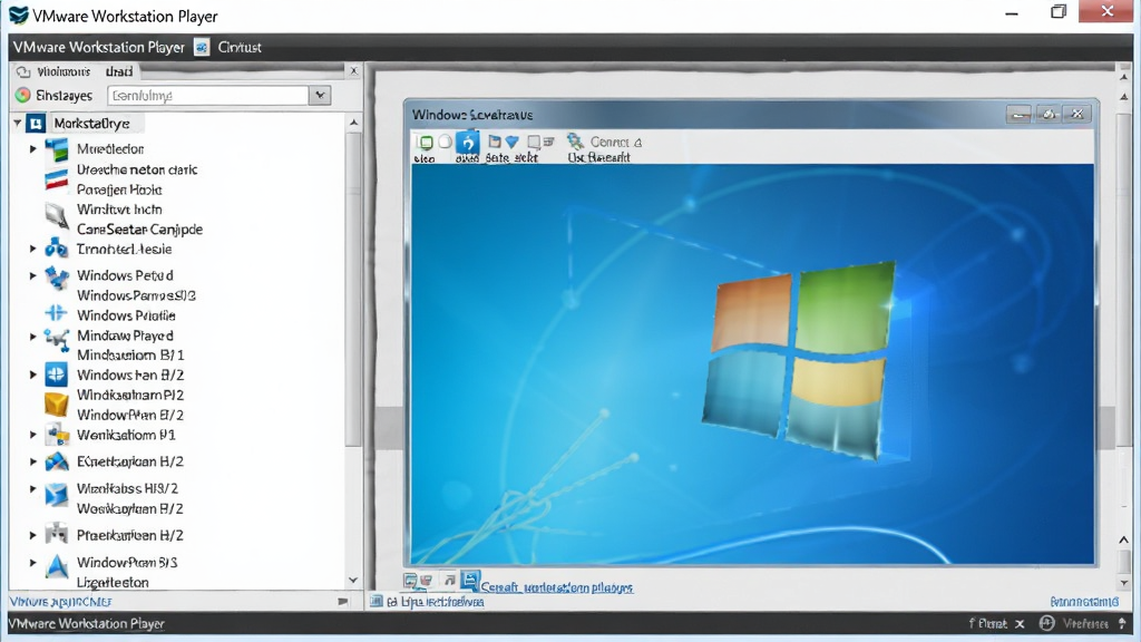 һ��չʾVMware Workstation Player������Ľ�ͼ�������������б����Ҳ���ʾһ��Windows������������У�����Ϊǳ��ɫ���Ű��࣬���дʵ��ϸ���ϰ���